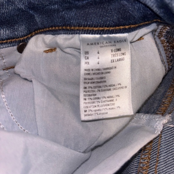 American Eagle Outfitters Dark Blue Straight Leg Jeans - Picture 3 of 3